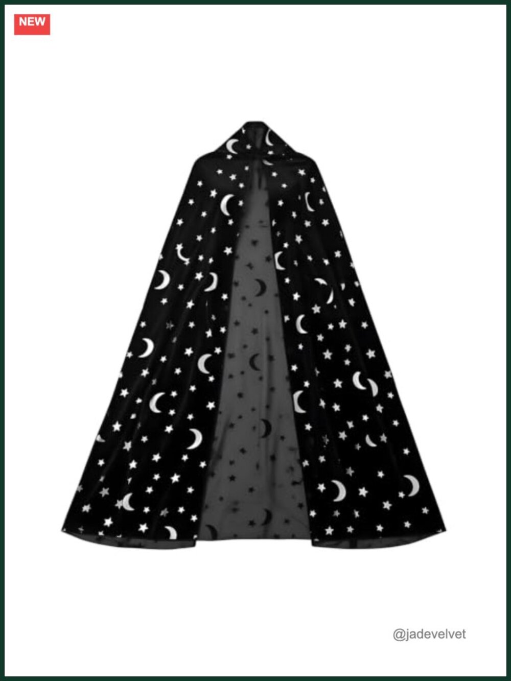 Velvet Moon Star Hooded Cloak Halloween Cosplay Cape Unisex